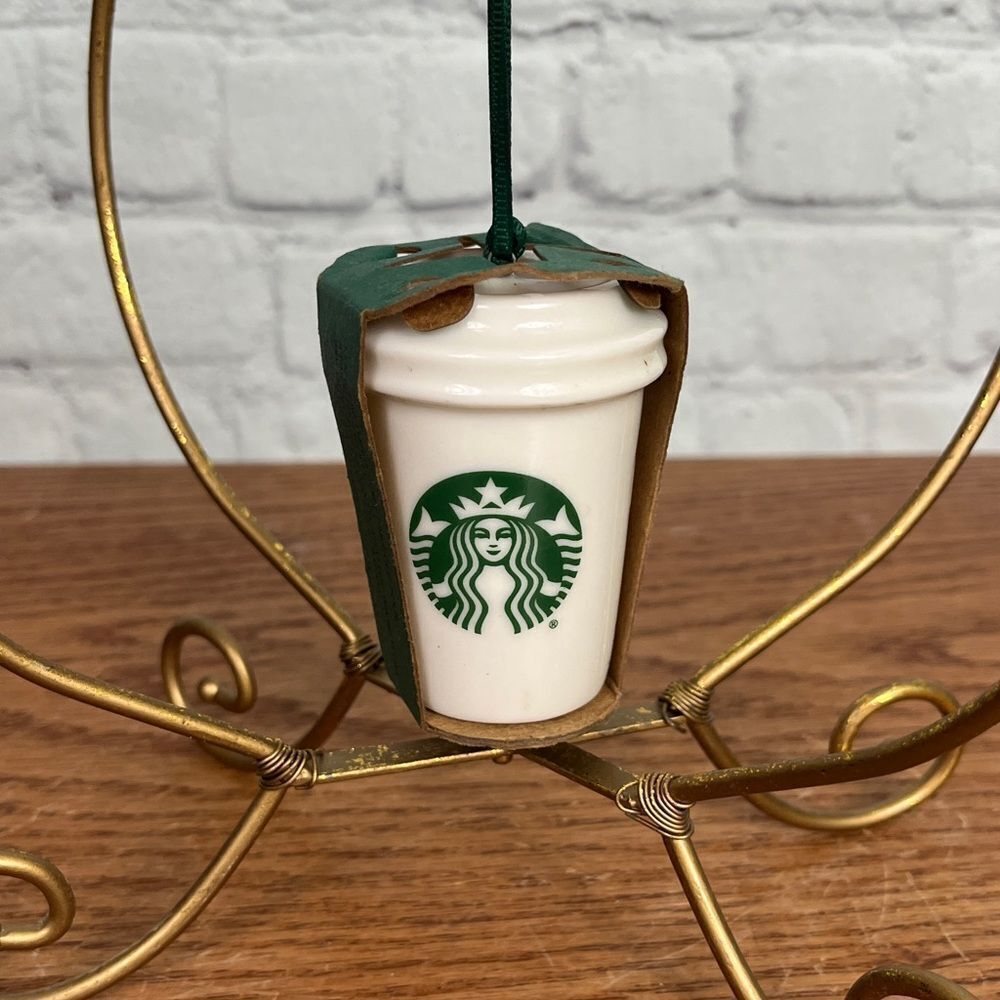 Starbucks Cup Ornament green ribbon & original packaging